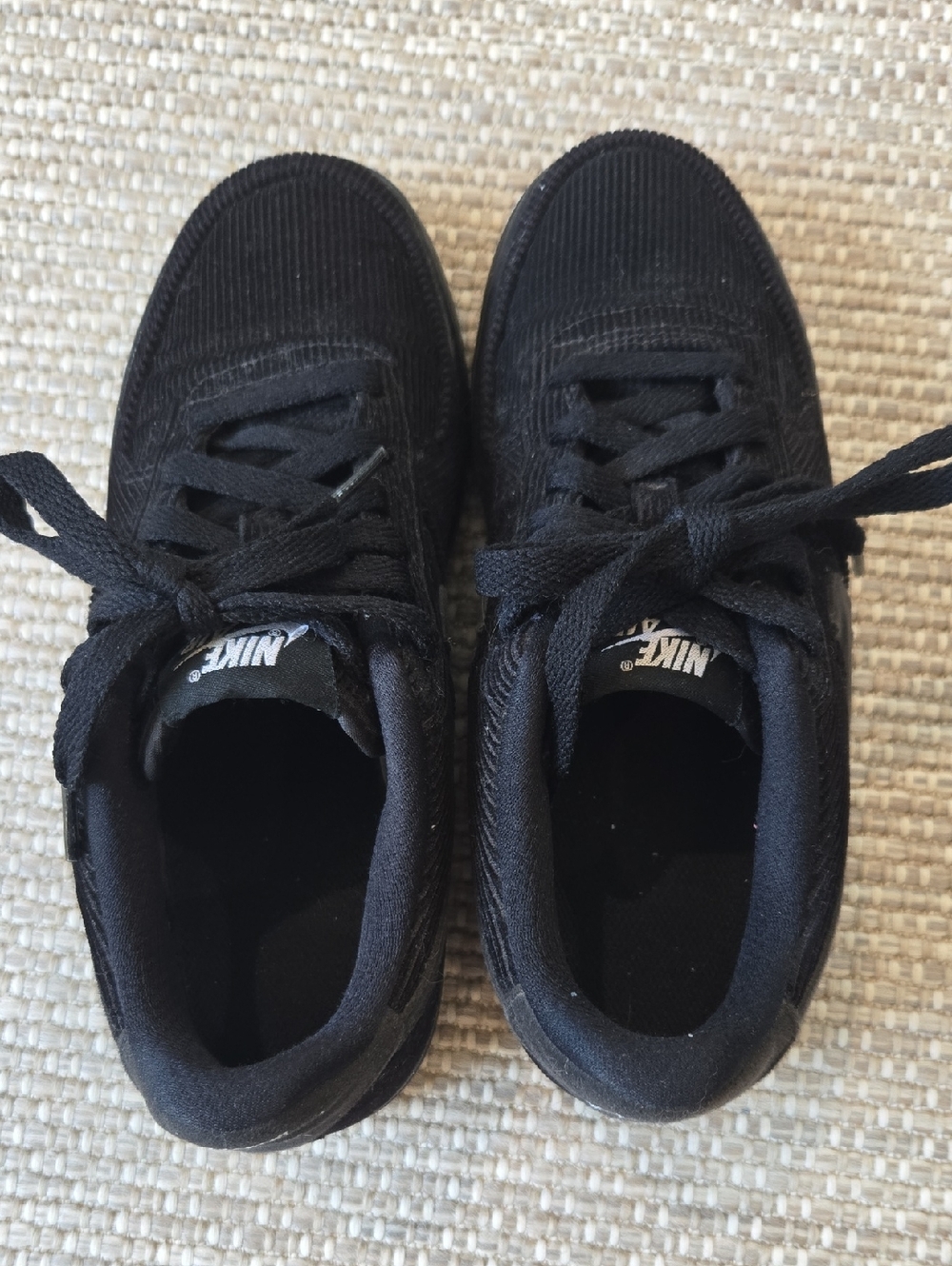 Nike Air Force 1 Black Corduroy 5.5Y - Picture 4 of 7